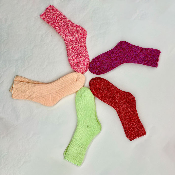 超ふわふわ綿あめ冷え取りソックス  23-25cm