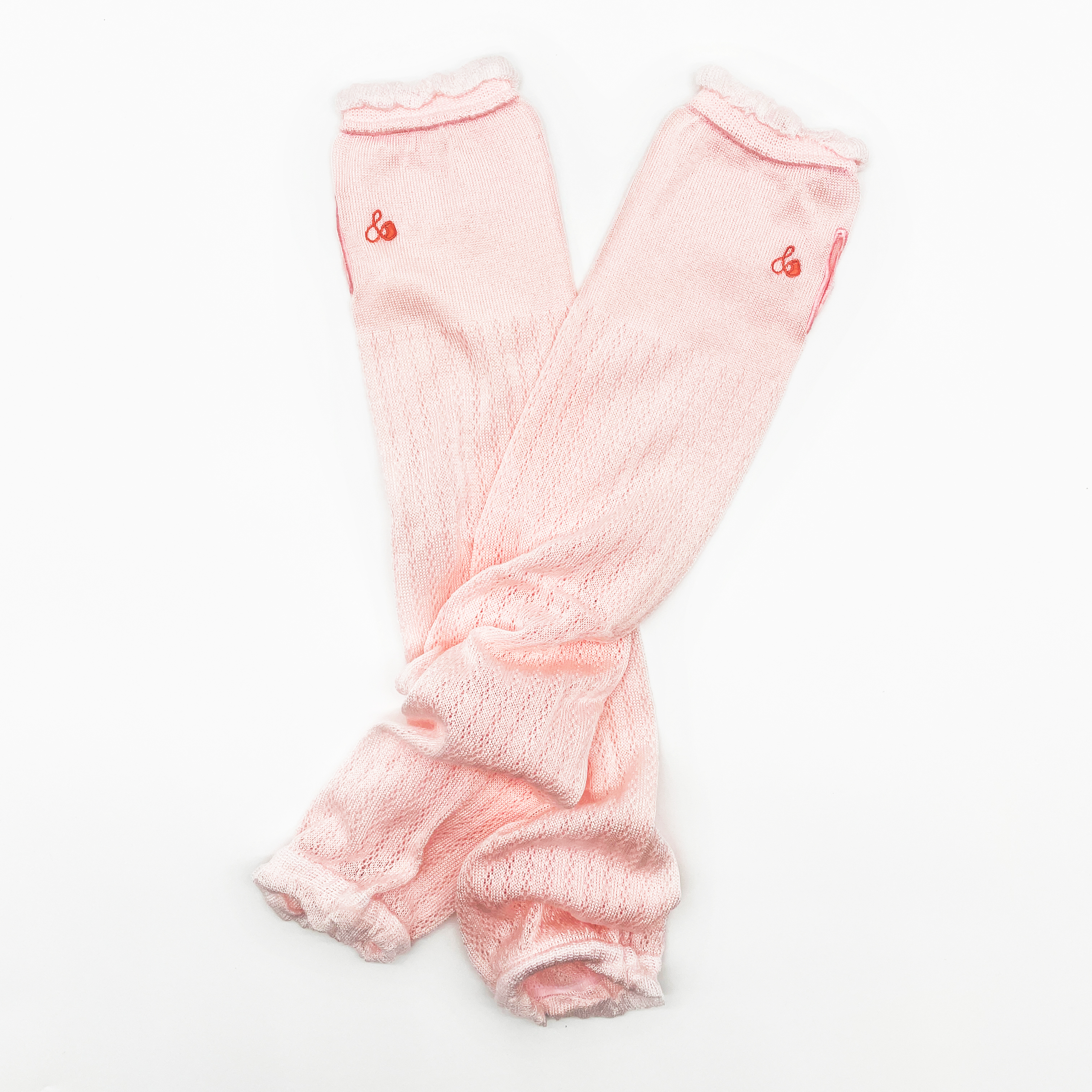 ワンポイント刺繍入りアームカバー 指穴付き