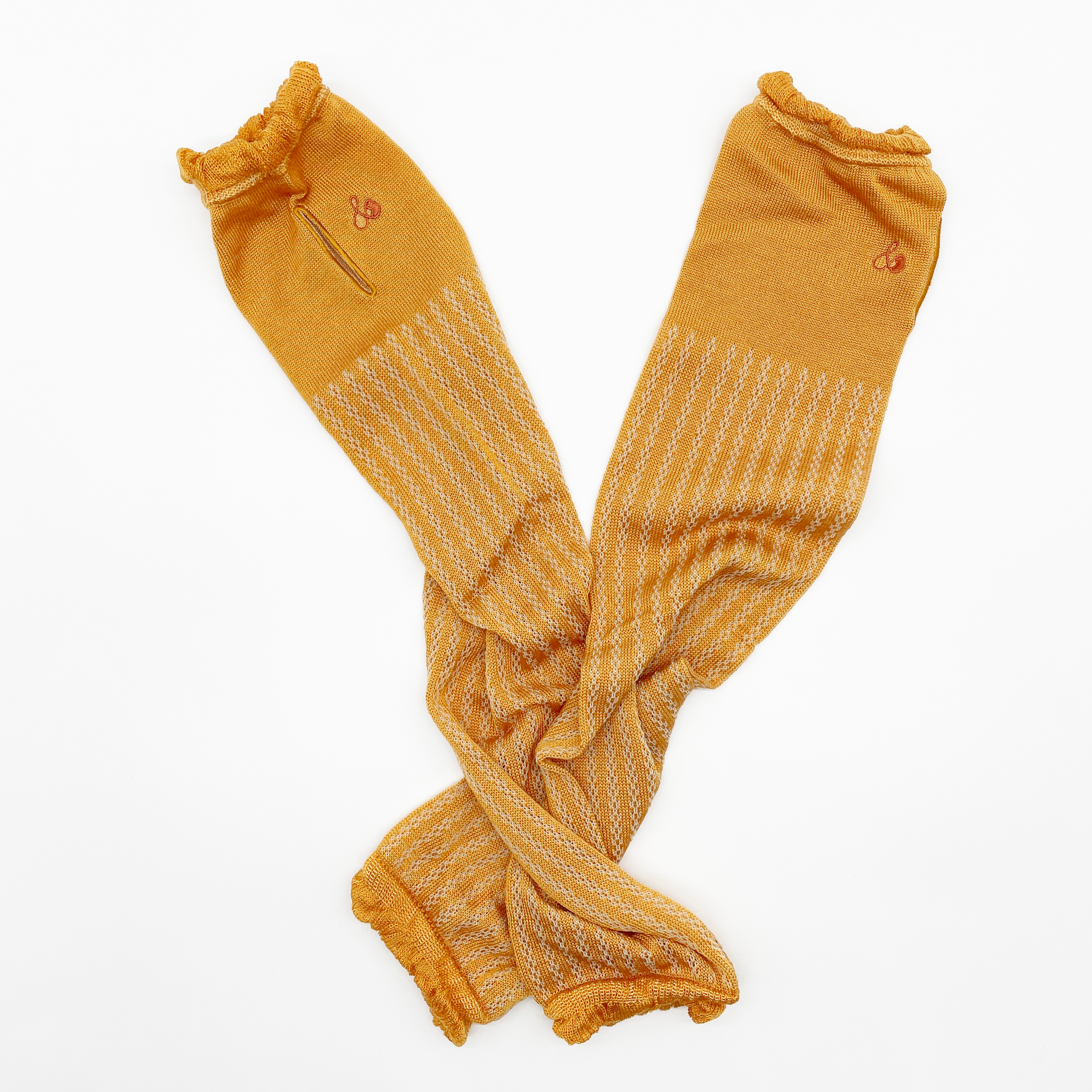 ワンポイント刺繍入りアームカバー 指穴付き